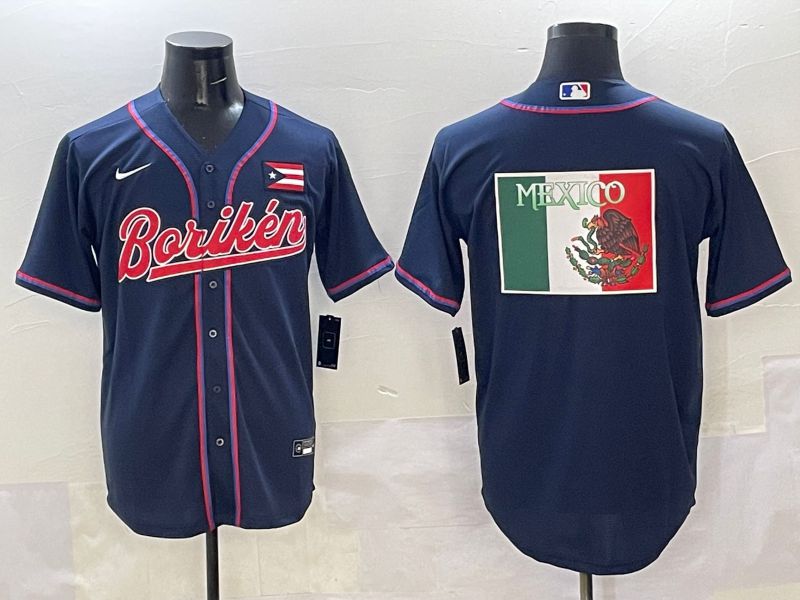 Men Puerto Rico Blank Blue Joint Name 2025 Nike MLB Jersey style 8